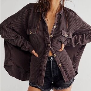 Free People One Scout Jacket Waffle Knit